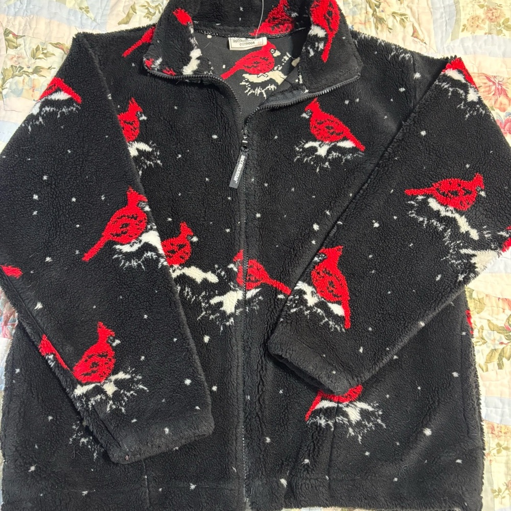 Women's Black and Red Cardinal Fleece Jacket